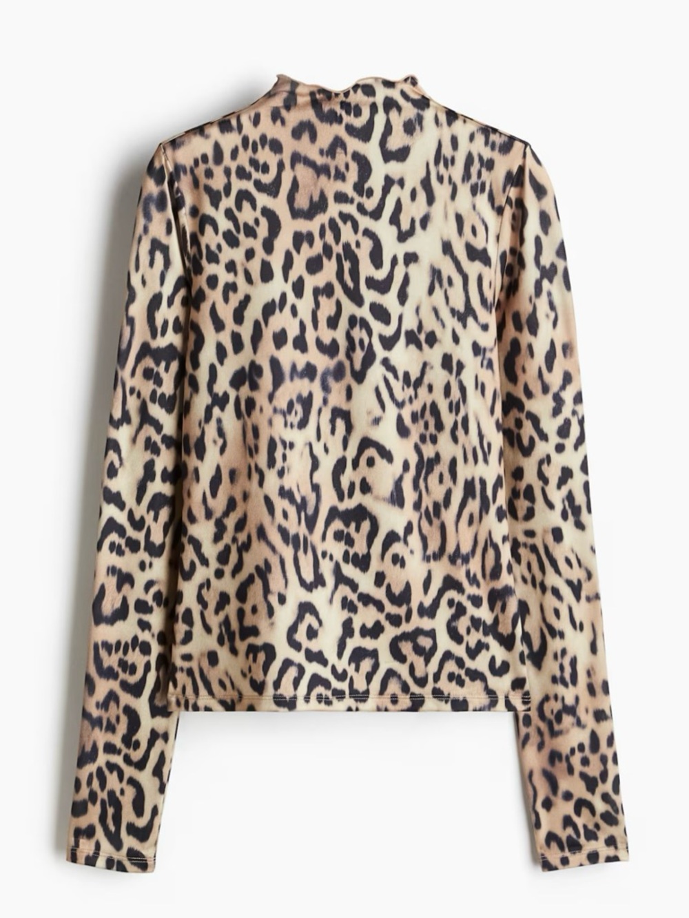 H&M Divided Leopard Print Long Sleeve Top - Beige & Black